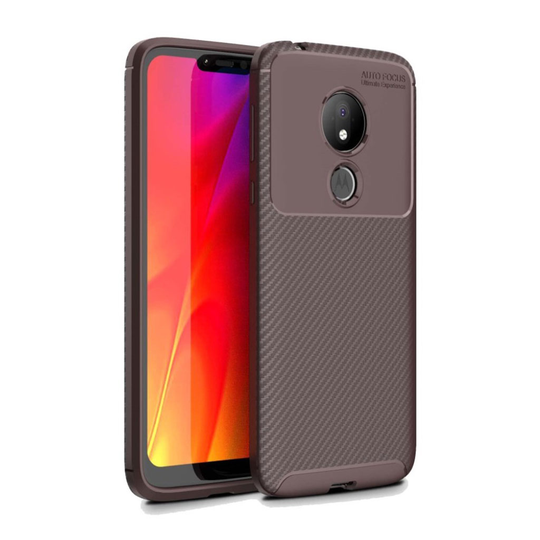 Motorola Moto G7 Power carbon shockproof case - Brown