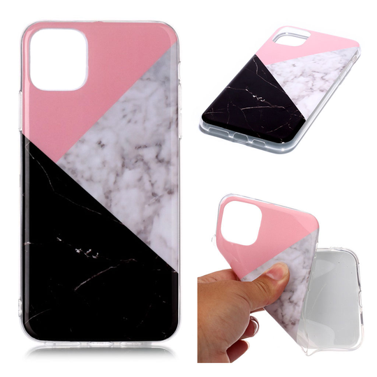 Marble iPhone 11 Pro Max kuoret - Ruusu / valkoinen / musta