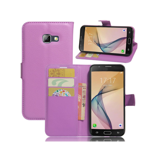 Samsung Galaxy A5 (2017) Nahkakotelo Lompakko Standillä - Violetti