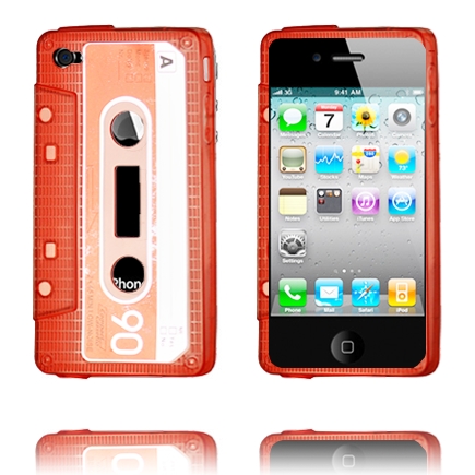 Kasetti Suojakuori Semi-Läpikuultava (Punainen) iPhone 4 Silikonikuori
