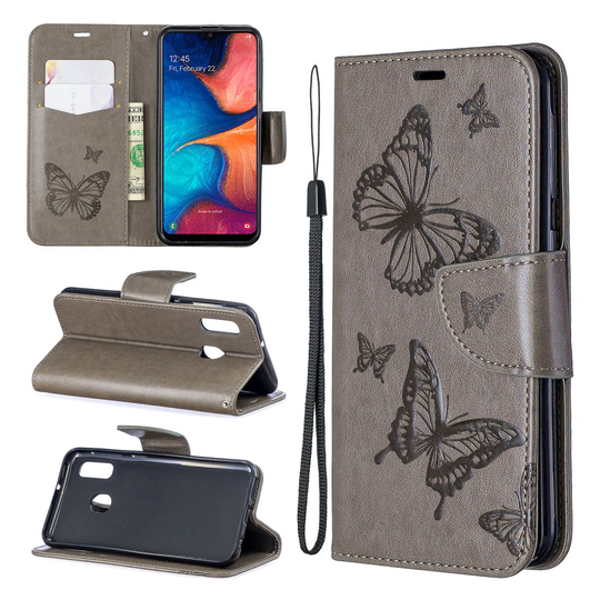 Butterfly Samsung Galaxy A20e kotelot - Harmaa