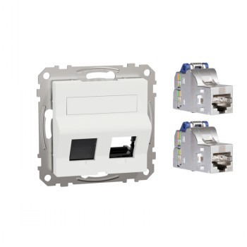 SCHNEIDER ELECTRIC EXXACT DATARASIA ACTASSI/KEYSTONE VINO VALKOINEN KAHDELLA S-ONE CAT6 STP LIITTIME