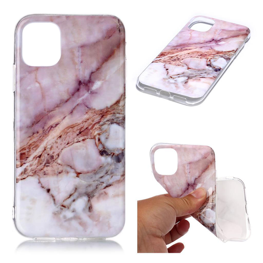 Marble iPhone 11 kuoret - Pinkki / Oranssi marmori
