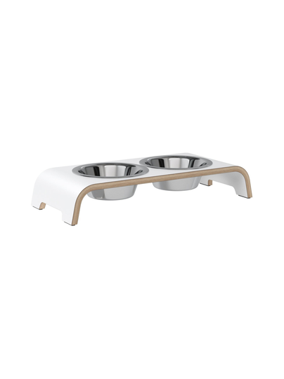 Dogbar® classic korotettu ruokakuppiteline - valkoinen