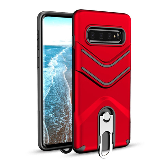 Samsung Galaxy S10 Plus Matta hybridi suojakotelo - Punainen