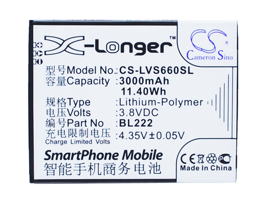 Lenovo S660 S668T akku 3000 mAh