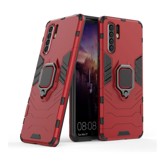 Huawei P30 Pro rengaspidike takatuki combo suojakotelo - Punainen