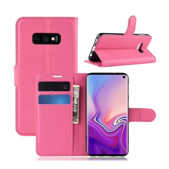 Samsung Galaxy S10e litsi nahkainen flip Suojakotelo - Rose