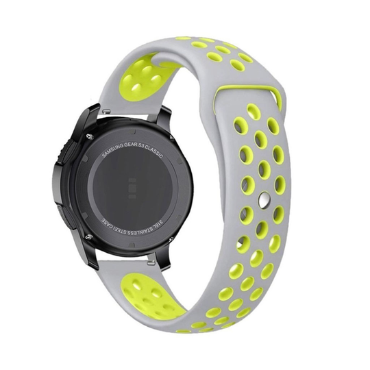 Samsung Gear S3 Kaksisävyinen Silikooni Vaihto ranneke - Vihreä/ Vaalean Harmaa