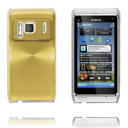 Aluminium Shield Läpikuultava Reunus (Kulta) Nokia N8 Suojakuori