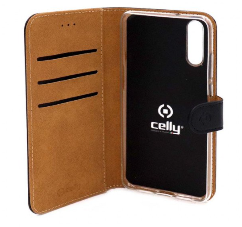 Celly Wally Galaxy A7 2018 lompakkomallinen suojakotelo - Musta