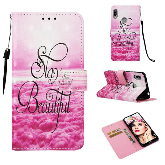 Huawei Y6 2019 kuosi nahkainen suojakotelo - Stay Beautiful