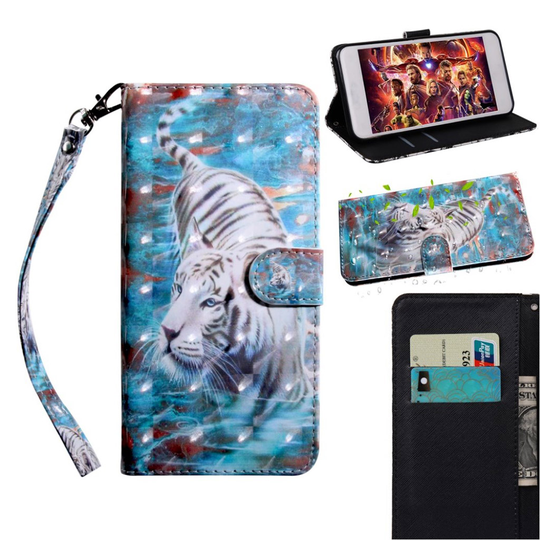 Huawei P30 Lite pattern leather case - Tiger