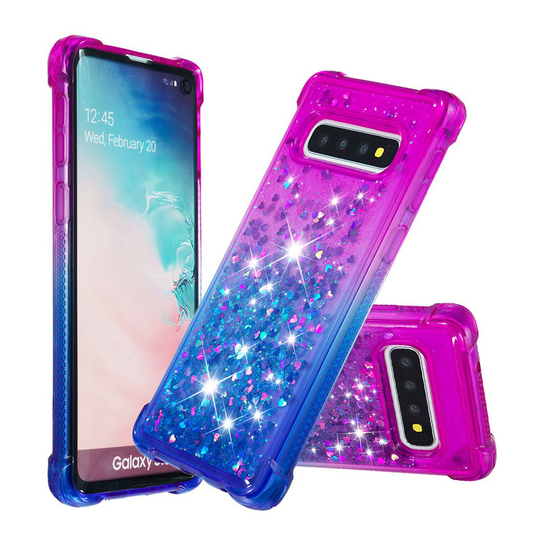 Samsung Galaxy S10 gradient glitter case - Purple / Blue