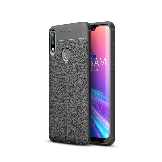 Asus ZenFone Max Pro (M2) litsi pintainen pehmeä suojakotelo - Musta