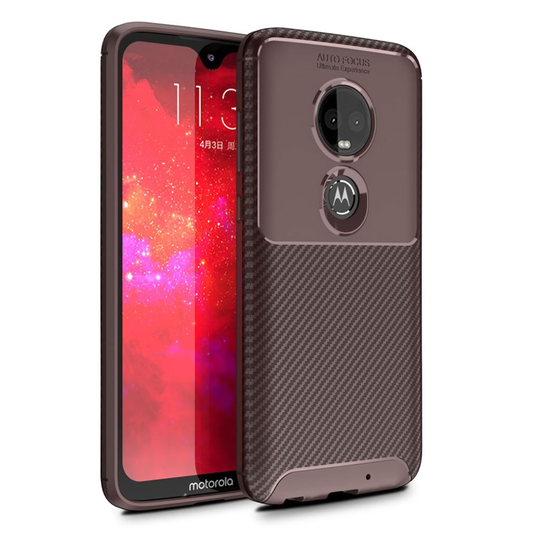Carbon Flex Motorola Moto G7 Plus kuoret - Ruskea