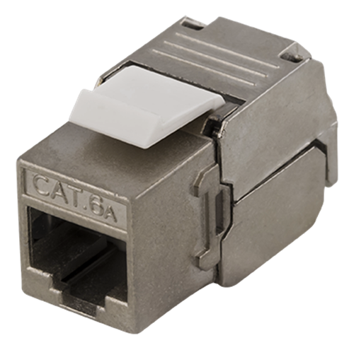 FTP Cat6a Keystone Liitin, Suojattu, 22-26AWG, "Tool-free"