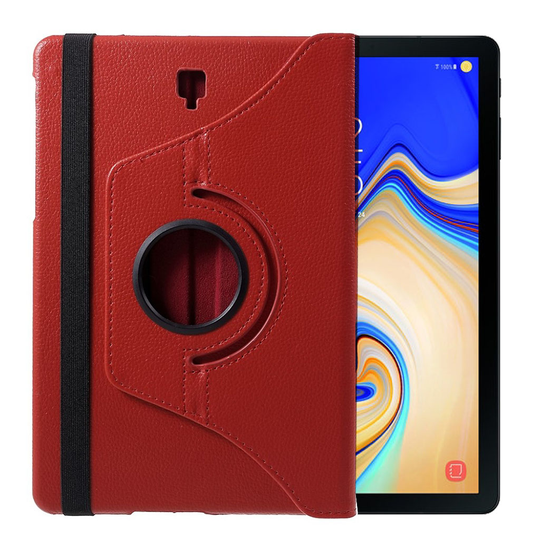 Samsung Galaxy Tab S4 liitsihedelmä jyvä pintainen synteetti nahkainen tabletti suojakotelo - Punainen