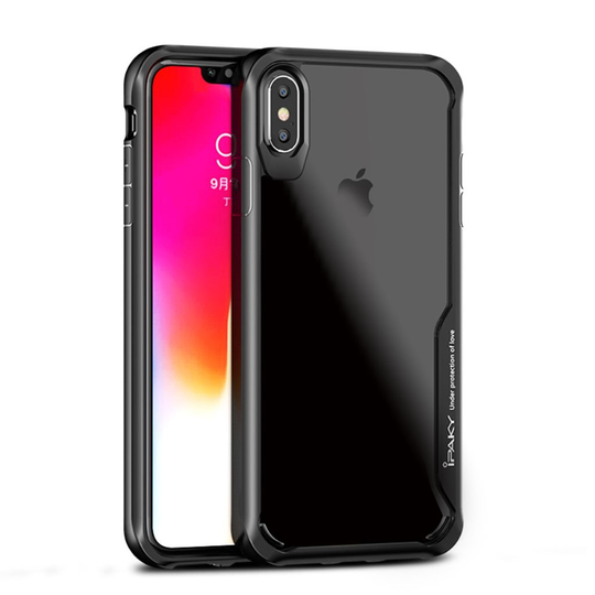 iPhone 9 Plus IPAKY Iskukestävä Hybriidi Muovinen Takasuojakuori - Musta
