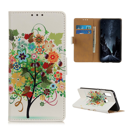 Samsung Galaxy A40 pattern leather case - Colorized Tree