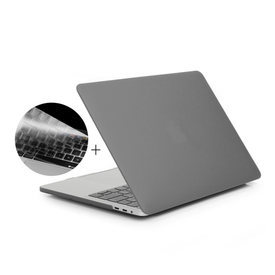 MacBook Pro 13 No Touchbar Matta Pintainen PC ja TPU Joustava Suoja Kuori - Harmaa