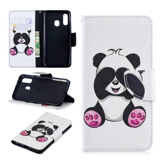 Samsung Galaxy A40 pattern leather case - Adorable Panda