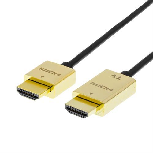 Ultraohut HDMI 1.4-kaapeli, HDMI A Ur, Kullattu, 3m, 4K, Ultra HD, Musta/kulta