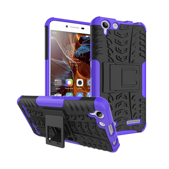 Lenovo K5 Kiinteä Kuori Standillä - Violetti