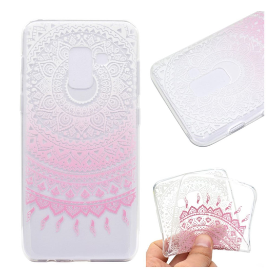 Samsung Galaxy J6 Pehmeä Kuviollinen TPU Takasuoja Kuori - Pinkki Mandala