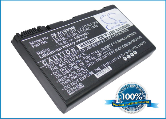 Acer Aspire 3100 sarja Aspire 5100 sarja yhteensopiva akku 4400 mAh 14 8v