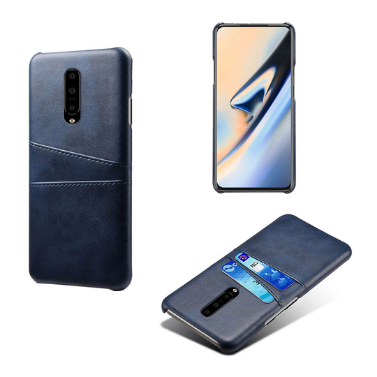 OnePlus 7 Pro double card slot leather case - Dark Blue