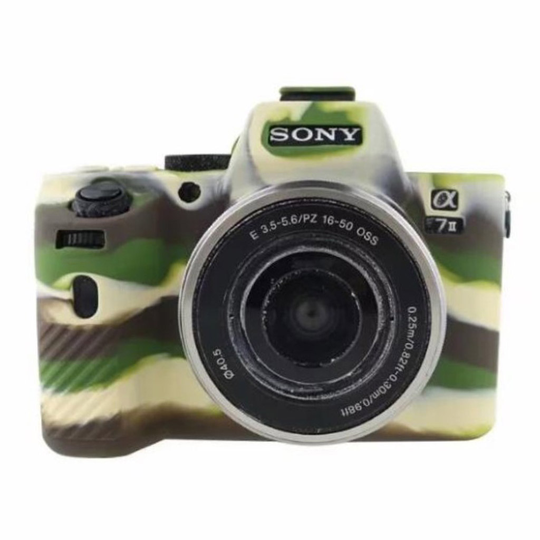 Sony A7II Digitaali Kamera Pehmeä Silikooni Suojapeitekuori - Camo