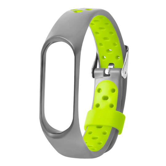Xiaomi Mi Smart Band 4 dual color silicone watch band - Grey / Green