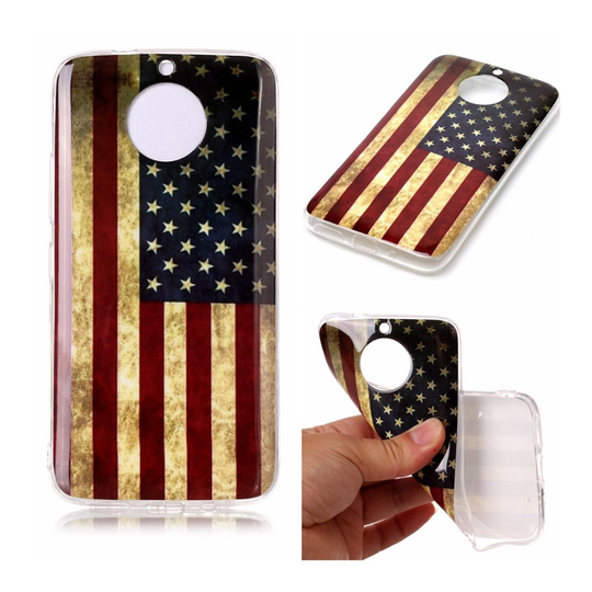 Motorola Moto G5S Plus vintage suojakuori - USA lippu