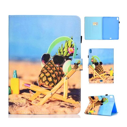 iPad Pro 11 inch (2018) kortti paikoilla varustettu kuviollinen synteetti nahkainen suojakotelo - Ananas