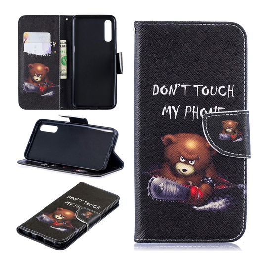 Samsung Galaxy A50 pattern leather case - Bear And Its Warnings
