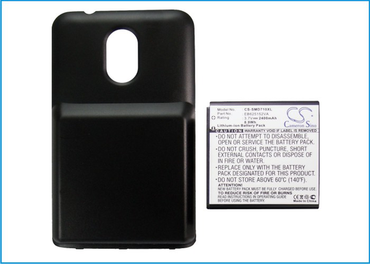 Sprint SPH-D710 Sprint Galaxy S II Epic Touch 4G Extended With Back Cover yhteensopiva akku 2400 mAh