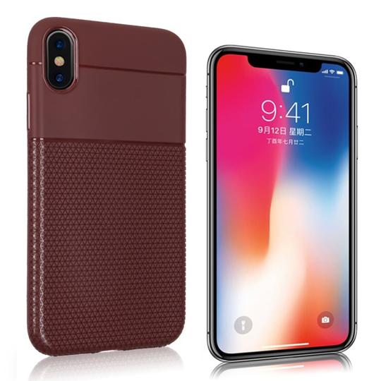 iPhone 9 Ohut Liukumaton Pehmeä Muovinen Takasuoja Kuori - Ruskea