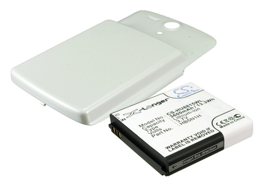Huawei U8815 Ascend U8815 Tehoakku laajennetulla valkoisella takakannella Akku 3600 mAh