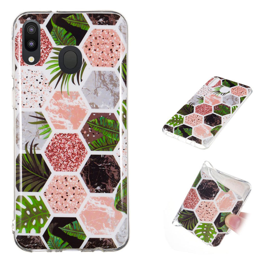 Marble Samsung Galaxy M20 kuoret - Multi-Heksagon Kuvio