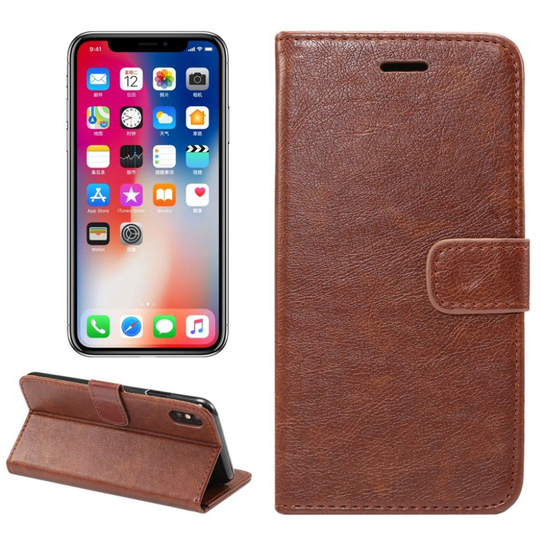 iPhone 9 Plus Villihevos Rakenne Pintainen synteetti Nahka Lompakko Suojakotelo - Kahvi