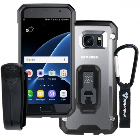 Armor-X CX Rugged Iskunkestävä Samsung galaxy S7 Edge Suojakotelo - Musta / Läpinäkyvä