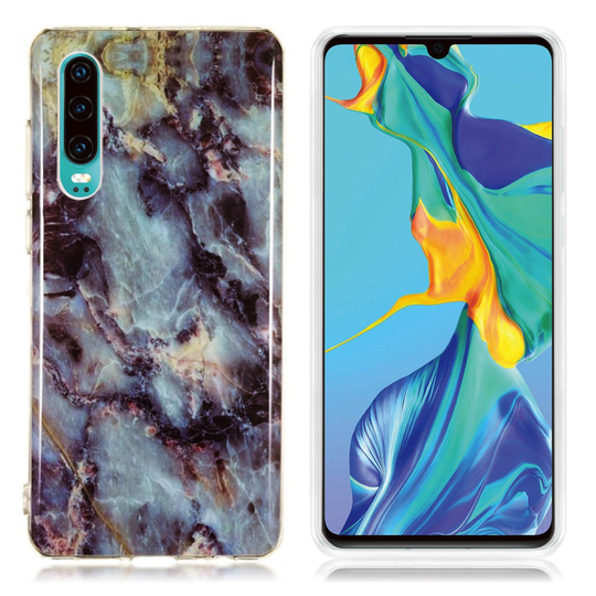 Huawei P30 marmori kuosinen joustava suojakotelo - Malli G