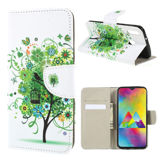 Wonderland Samsung Galaxy M20 kotelot - Vihreä Kukka Puu