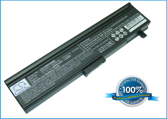 Gateway M320 akku 4400 mAh - Musta