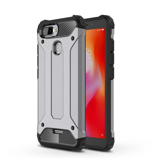 Xiaomi Redmi 6 Kilpi kova hybriidi muovinen takasuoja kuori - Harmaa