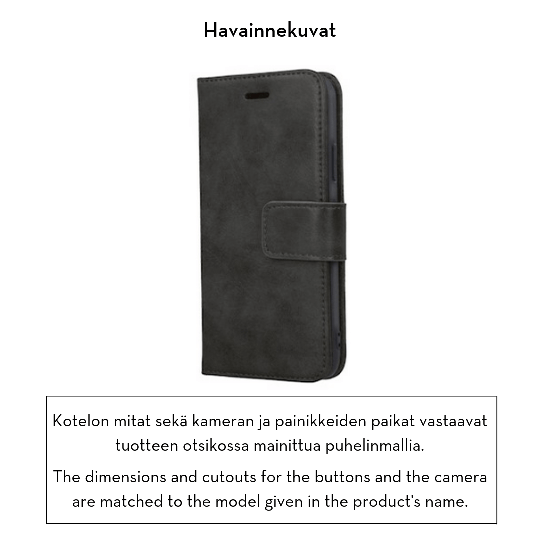 Forever Classic lompakkomallinen suojakotelo Huawei P30 aitoa nahkaa - musta