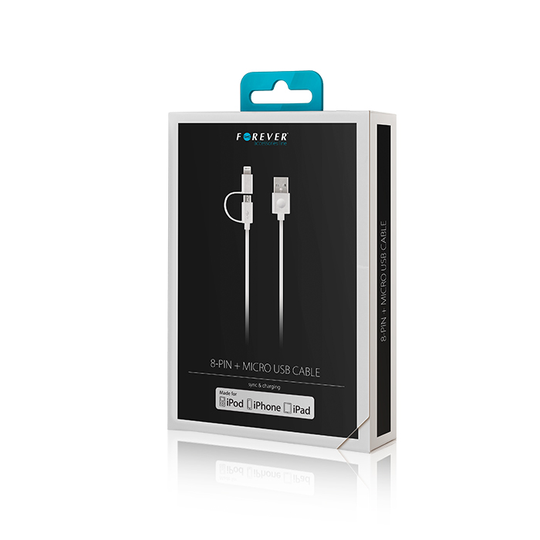 Forever MFI Lightning + microUSB latauskaapeli