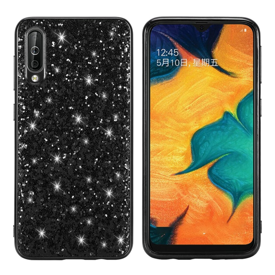 Glitter Samsung Galaxy A50 kuoret - Musta