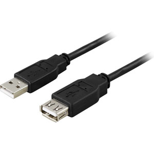 USB 2.0 -kaapeli, Type A Uros - Type A Naaras, 3 M, Musta